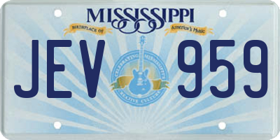 MS license plate JEV959