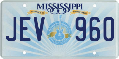 MS license plate JEV960