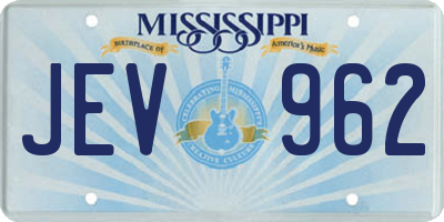 MS license plate JEV962