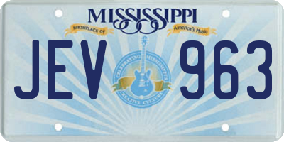 MS license plate JEV963