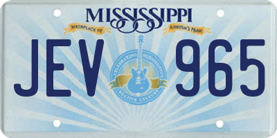MS license plate JEV965