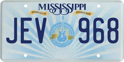 MS license plate JEV968