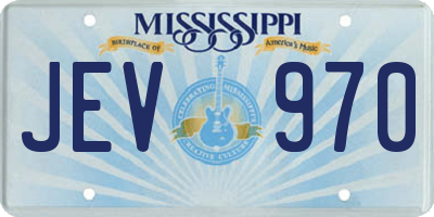 MS license plate JEV970