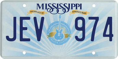 MS license plate JEV974