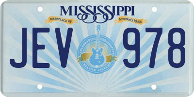 MS license plate JEV978