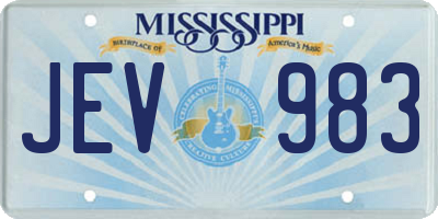 MS license plate JEV983