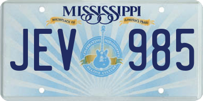 MS license plate JEV985