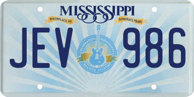 MS license plate JEV986