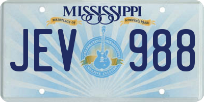 MS license plate JEV988