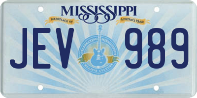 MS license plate JEV989