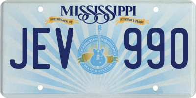 MS license plate JEV990