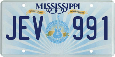 MS license plate JEV991