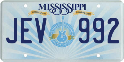 MS license plate JEV992