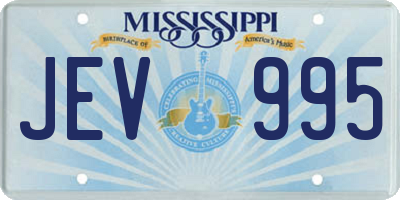MS license plate JEV995