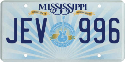 MS license plate JEV996