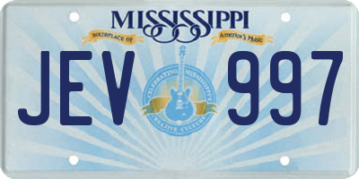 MS license plate JEV997