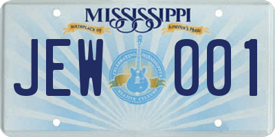 MS license plate JEW001
