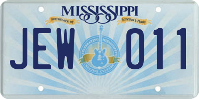 MS license plate JEW011