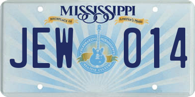 MS license plate JEW014