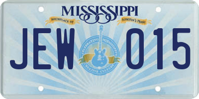 MS license plate JEW015