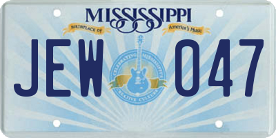 MS license plate JEW047