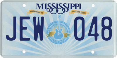MS license plate JEW048