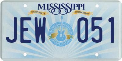 MS license plate JEW051