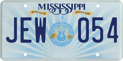 MS license plate JEW054