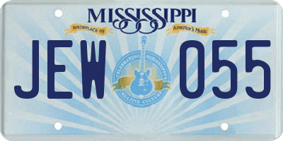 MS license plate JEW055