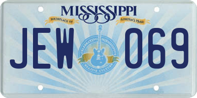 MS license plate JEW069