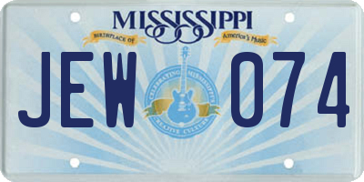 MS license plate JEW074