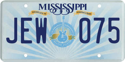 MS license plate JEW075