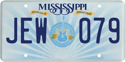 MS license plate JEW079