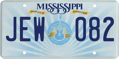 MS license plate JEW082
