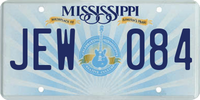 MS license plate JEW084