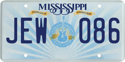 MS license plate JEW086