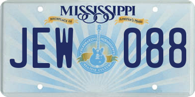 MS license plate JEW088