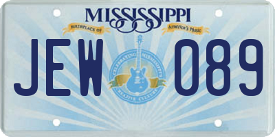 MS license plate JEW089