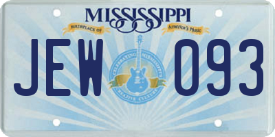 MS license plate JEW093