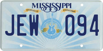 MS license plate JEW094