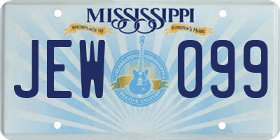 MS license plate JEW099