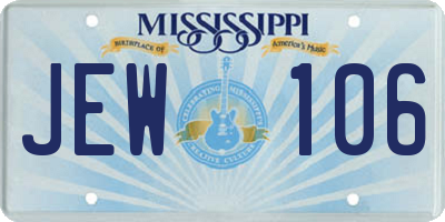 MS license plate JEW106