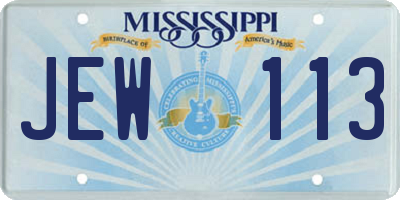 MS license plate JEW113