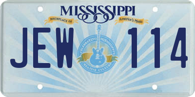 MS license plate JEW114