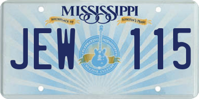 MS license plate JEW115