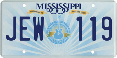 MS license plate JEW119