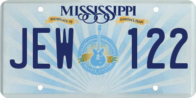MS license plate JEW122