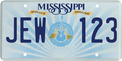 MS license plate JEW123