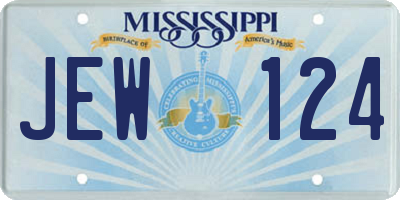 MS license plate JEW124