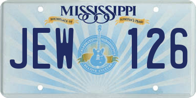 MS license plate JEW126